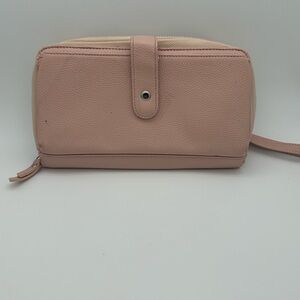 Large Pink Wallet Clutch With Wristlet